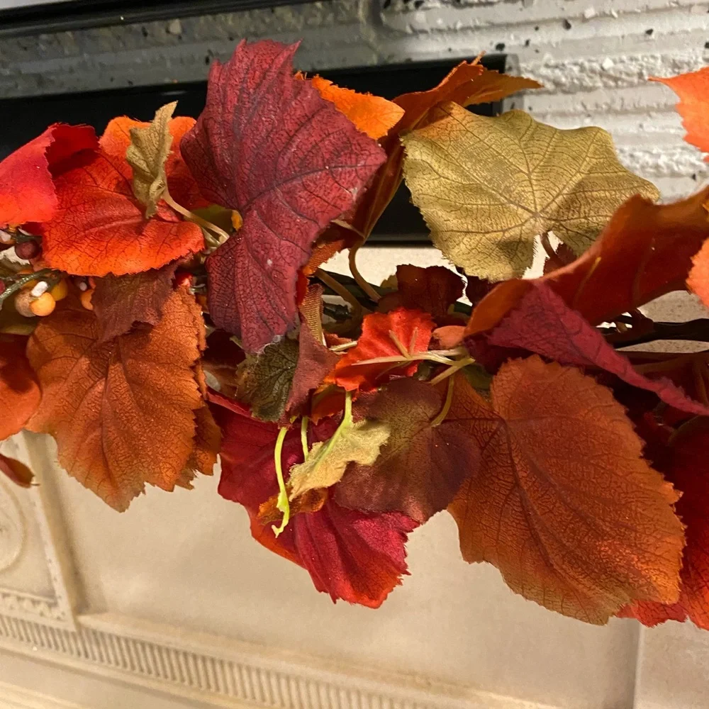 Celebrating Home Fall bronze faux leaves garland